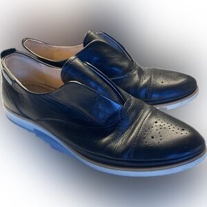 PIKOLINOS Black Leather Slip-on Oxford Shoes Size 8 / 39 Women’s